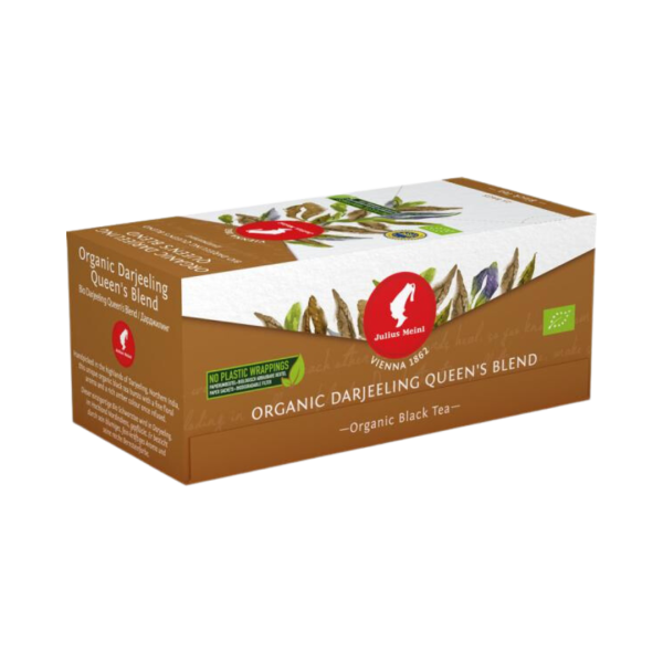 Julius Meinl Bio Tee Darjeeling Queen's Blend, Schwarztee, 25 Teebeutel im Kuvert,